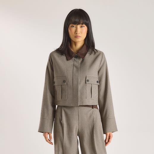 Houndstooth Jacket - Brun