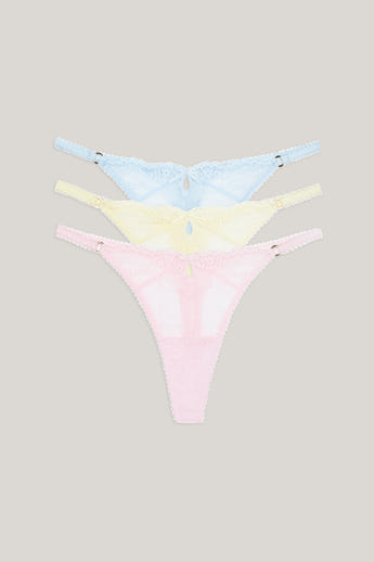 Lace Stringtrosor (3-pack) - Pastel