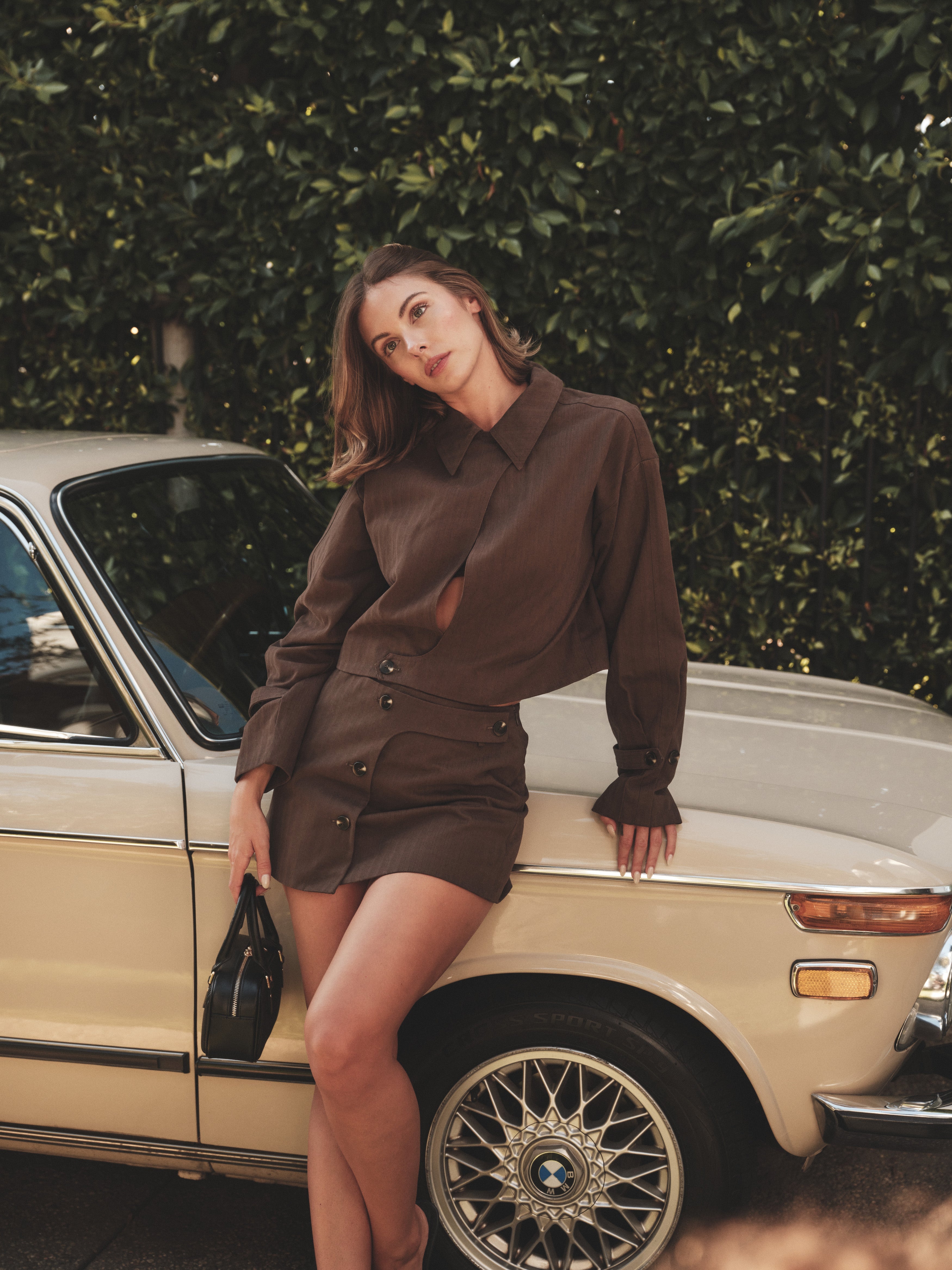 Jacka med knappdetaljer | Jacka med knappdetaljer - Mörkbrun