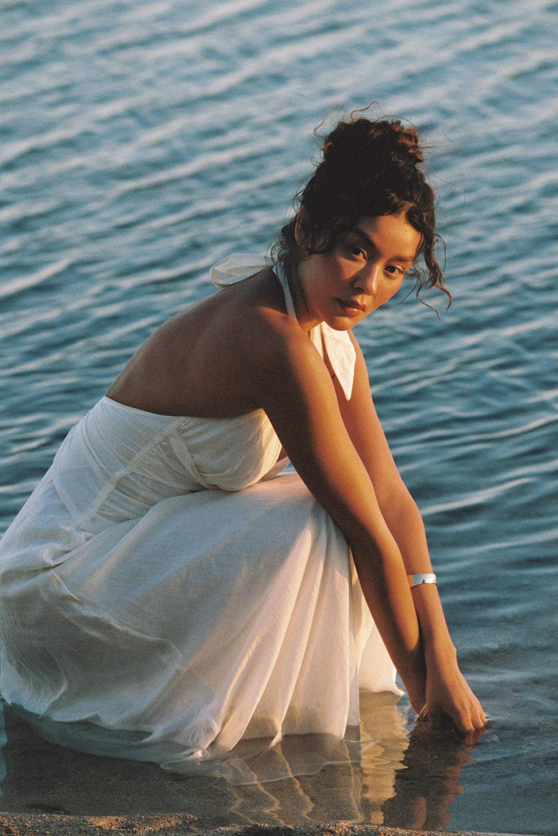 Maxiklänning i Tencel | Maxiklänning i Tencel - Krämfärgad