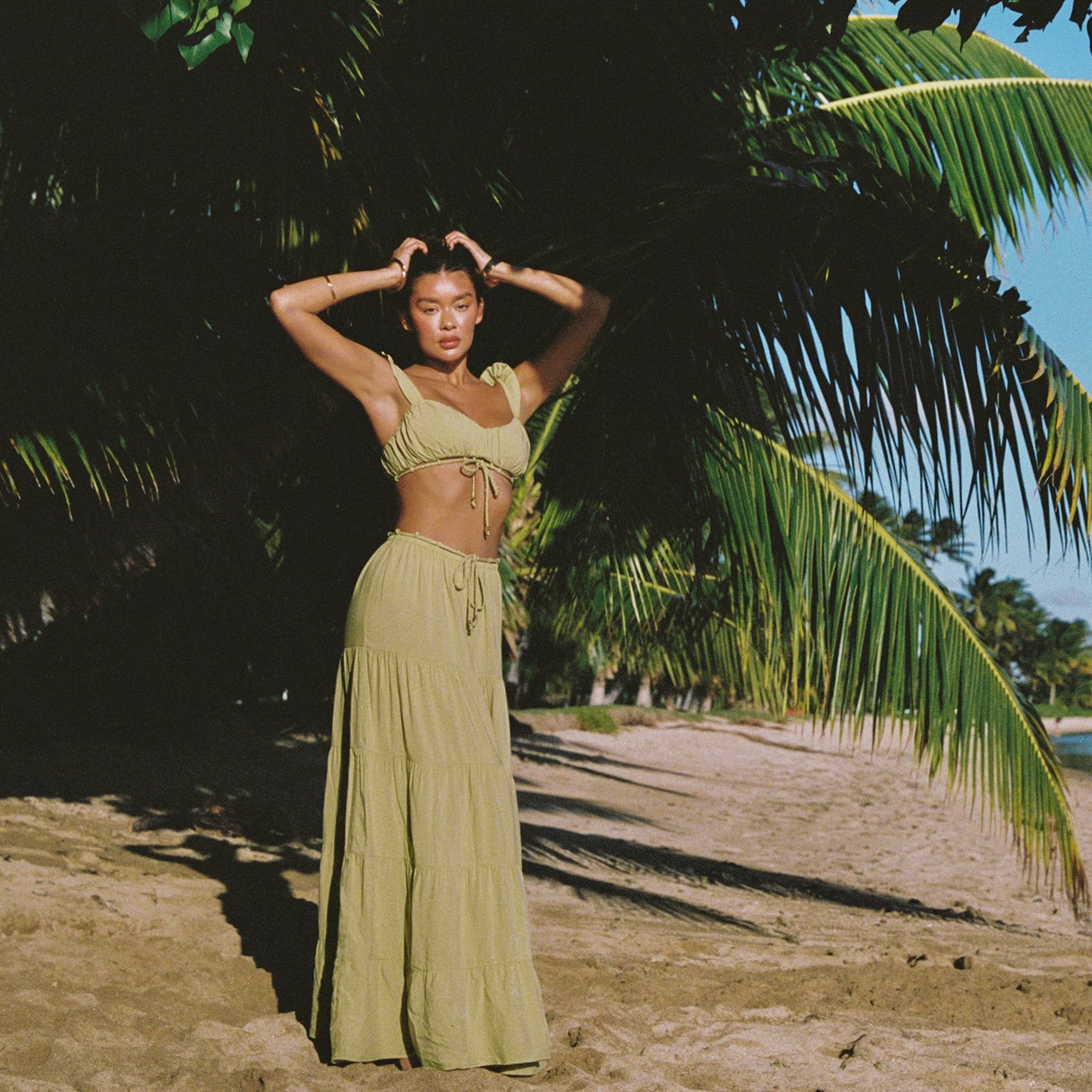 Maxikjol Co-ord (Set) - Tvättad Limegrön