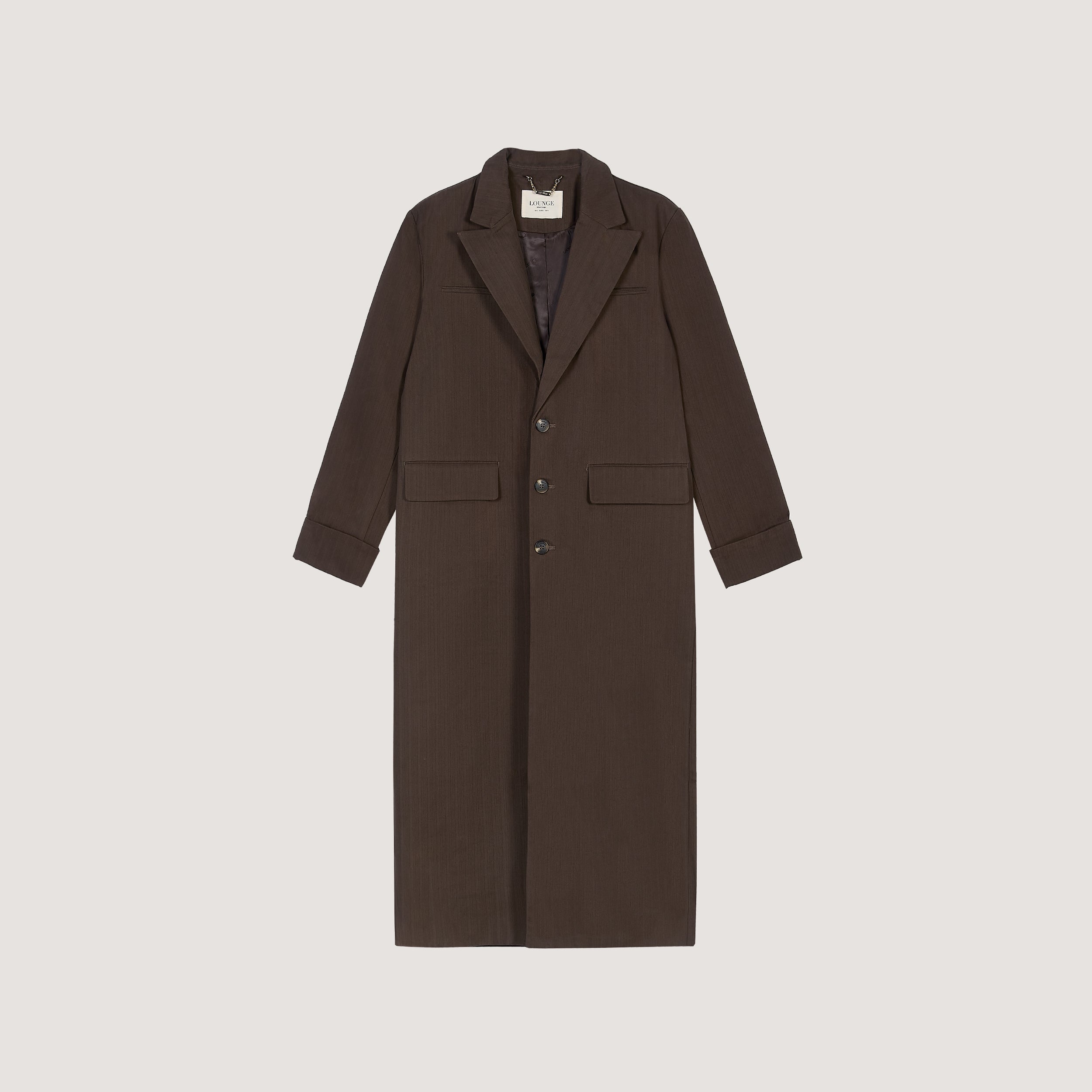 Oversized Longline Blazer | Oversized Longline Blazer - Mörkbrun