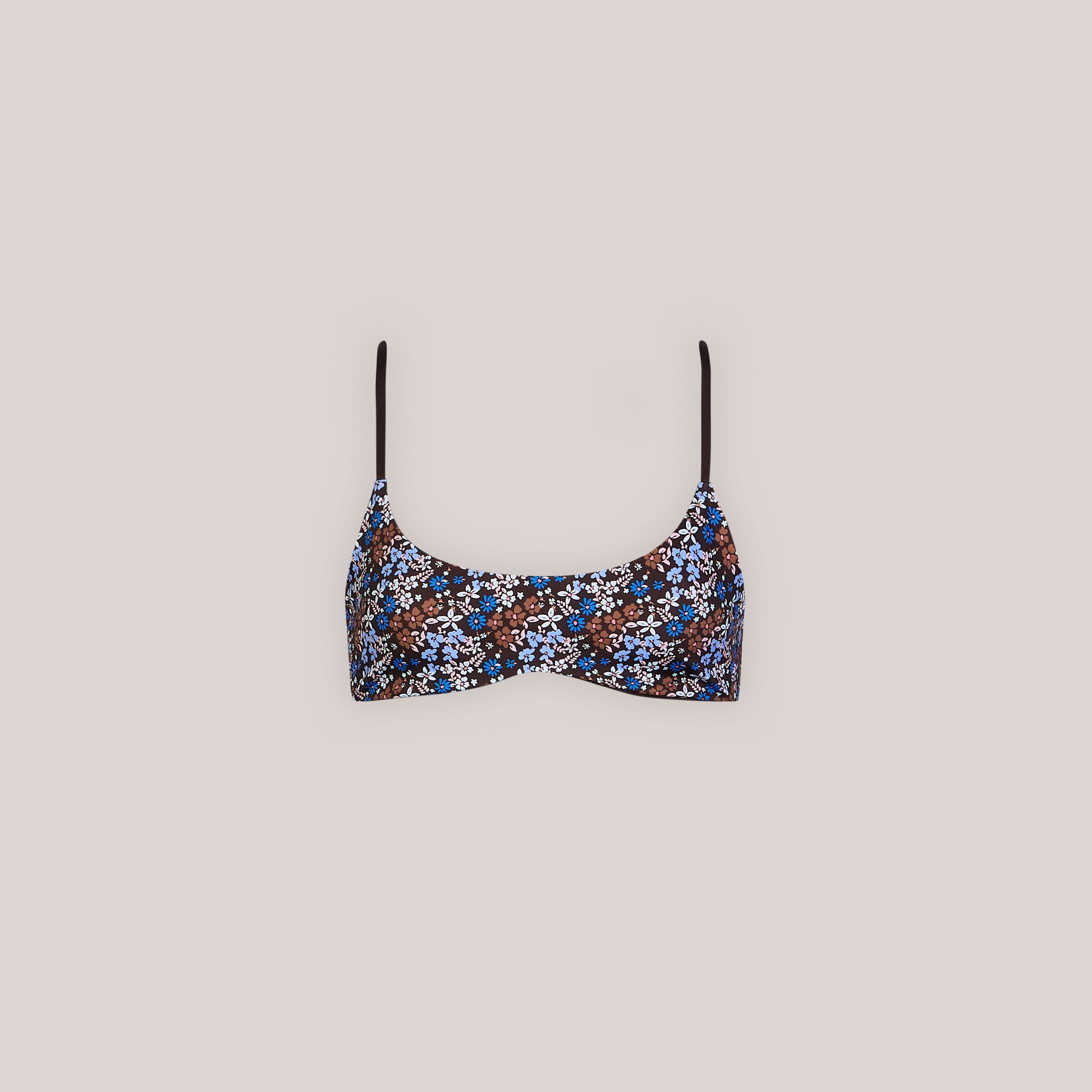 Vändbar Bralette Bikinitopp | Vändbar Bralette Bikinitopp - Brun/Blommig