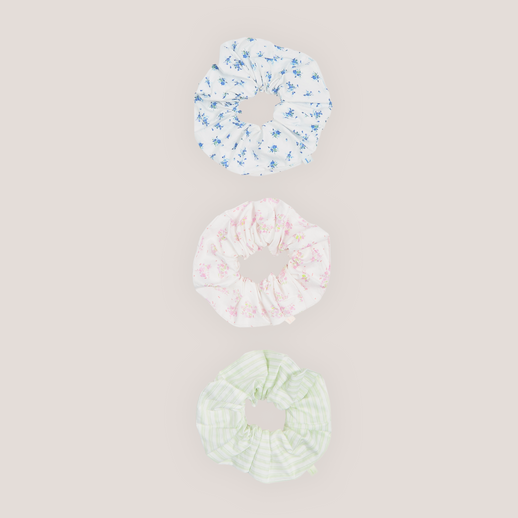 Bloom & Stripe Scrunchies (3-pack) - Multi